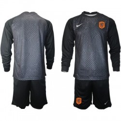 Camisola Países Baixos Guarda-redes Criança Equipamento Primeiro Euro 2020 Manga Comprida